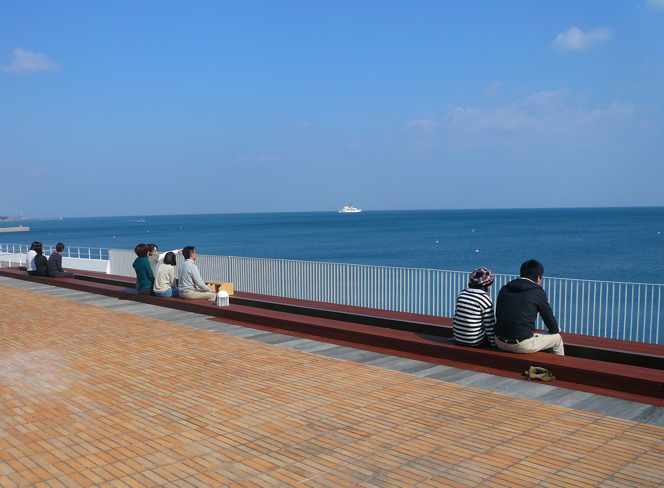 海の見える足湯　